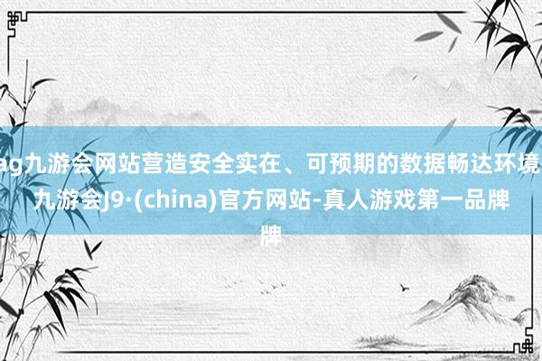 ag九游会网站营造安全实在、可预期的数据畅达环境-九游会J9·(china)官方网站-真人游戏第一品牌